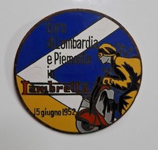 PLACCA GIRO LOMBARDIA PIEMONTE LAMBRETTA 1952 VESPA SCOOTER D'EPOCA MOTO VINTAGE