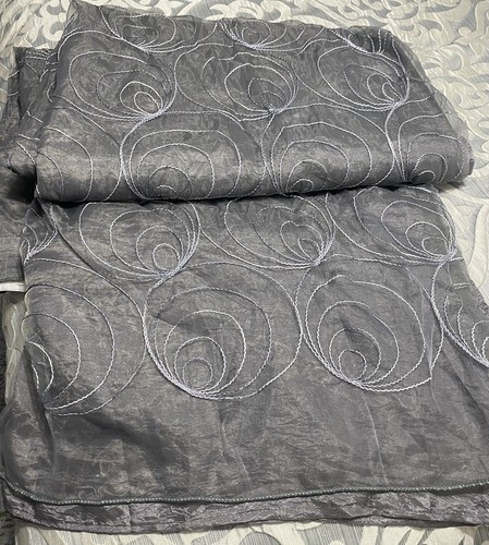 Pannello tenda grigio organza - tenda,