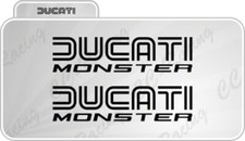 2 Adesivi DUCATI monster serbatoio bicolore 620 696 1100 1000 800 900 750 BILINE