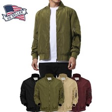 Giacca Bomber Uomo Giacca a Vento Volo Militare Aeronautica Attiva Moda Slim