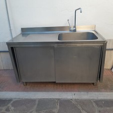 lavello professionale cucina 1 vasca inox con due sportelli