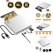 Unità CD DVD esterna portatile sottile alluminio 5 in 1 masterizzatore LightScribe Writer