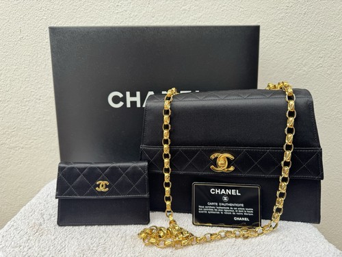 Borsa vintage chanel satin - borsa, in