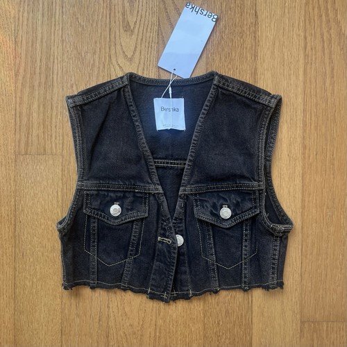 Bershka gilet denim nero