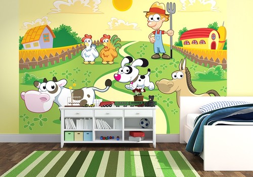 Cameretta bambini parati - bambini, verde