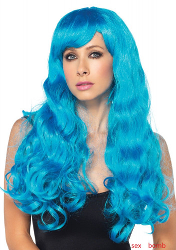 Sexy parrucca azzurra capelli - parrucca,