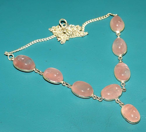 Collana quarzo rosa placcato - collana,