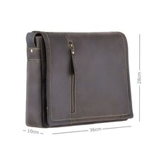 Visconti Laptop Case Messenger Bag - Leather - 16072 Foster - Oil Brown(Size:L)