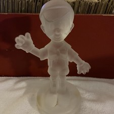 Walt Disney Pinnochio Italian Vintage 5.5” Frosted Glass
