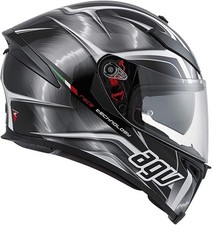 Casco integrale MOTO AGV K5S Hurricane Nero Gunmetal Bianco con piccoli graffi