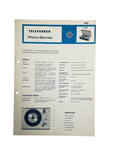 Servizio phono telefunken - servizio,