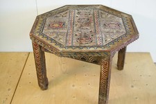 tavolino antico tuareg touareg in legno di cedro massello inciso tm101