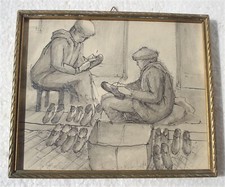 QUADRO FRANCESCO RIDOLFI QUADRO ANNI 60 LUSTRASCARPE DA STRADA RARO e UNICO /50B