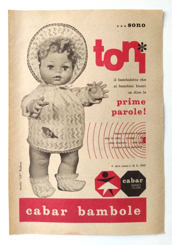 Pubblicita bambole toni cabar - pubblicita',