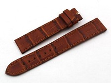Watch Band Leather Stampa Alligator Brown 18/16mm Hand Made Top Quality Unisex