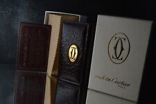 PORTACHIAVI ORIGINALE MUST DE CARTIER KEYRING VINTAGE PELLE LEATHER FULL SET NEW