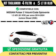 Tagliando per NISSAN Pulsar 2 Volumi/Coda Spiovente 1.5 dCi 81 kw - 5 Lt di E...