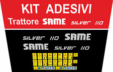 KIT ADESIVI DECALCOMANIA TRATTORE SAME SILVER 110 CON AVVERTENZE E SIMBOLI
