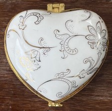 Scatola in porcellana In Foglia Oro porta pastiglie Manifattura Limoges