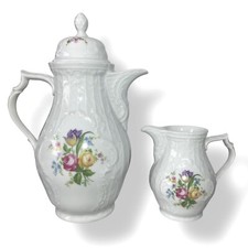 Rosenthal Classic Rose Set Teiera Caffè Creamer Porcellana Bianca Floreale Germania