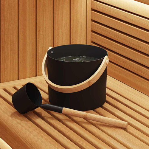 Secchio mestolo sauna - secchio, nero