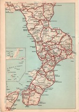 CALABRIA carta geografica del