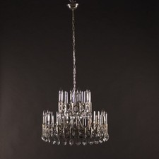 Lampada a Soffitto Vintage Vetro Ottone by Sciolari - Anni 70 Italia