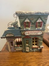 Christmas wooden snow town post office wooden house