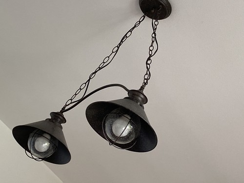 Lampadario ferro doppia - lampadario,