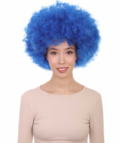 Parrucca blu jumbo - , ondulata