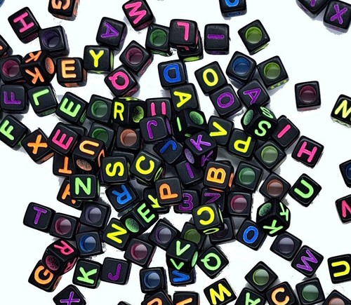 100pcs 6mm cubo misto nero - 100pcs,