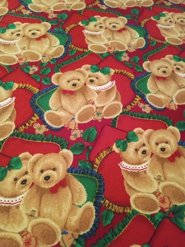 Orsi natale vintage tessuto - orsi,