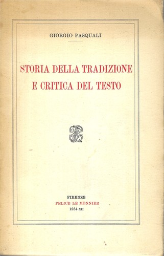 Storia della tradizione - storia, e