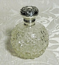 Bottiglia Profumo Argento Massiccio Tappo Cerniera Birmingham 1905 Bottiglia da profumo 