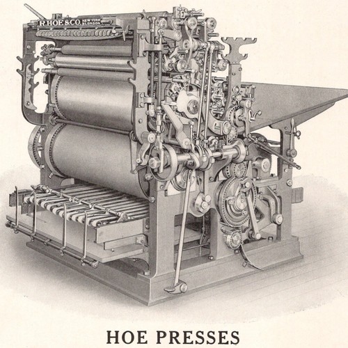 Pubblicità stampa hoe - hoe, rotary