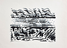 Carlo Hollesch Serigrafia 1971 Firmata Numerata 90/100 Astratta Certificato Arte