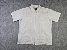Camicia vintage anni 90 Haband Guayabera XL bianca zip plissettata resortwear stile cubano