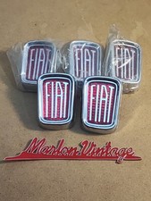 Lotto 5 Pezzi Fregio Scudetto Ricambi Originali Fiat 500 Emblema Auto d'Epoca 