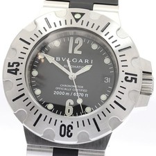 BVLGARI Diagono Scuba SD42S Data quadrante nero Automatico Watch_900125 da uomo