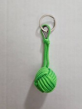Portachiavi corda palla paracord, Verde Fluo. Pugno di scimmia. 