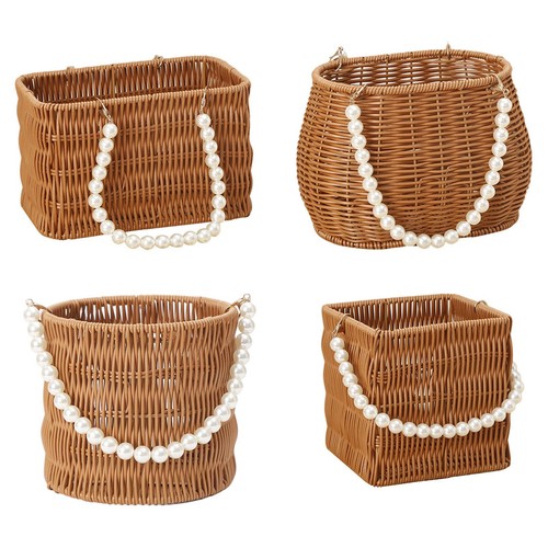 Cesto fiori finto rattan - cesto,