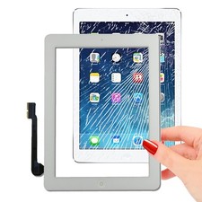 Vitre Ecran Tactile iPad 3 A1430 Blanc Assemblée Home Pré-monté Adhésif PREMIUM