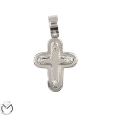 Collana oro bianco 18 kt 750 croce diamanti 0,02 ct -1124/ST-