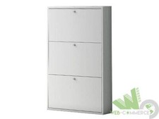 SCARPIERA 3 RIBALTE MDF BIANCO