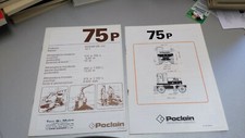 Escavatore POCLAIN 75 9, N. 2 Schede tecniche brochure booklet opuscoli, 1975-76
