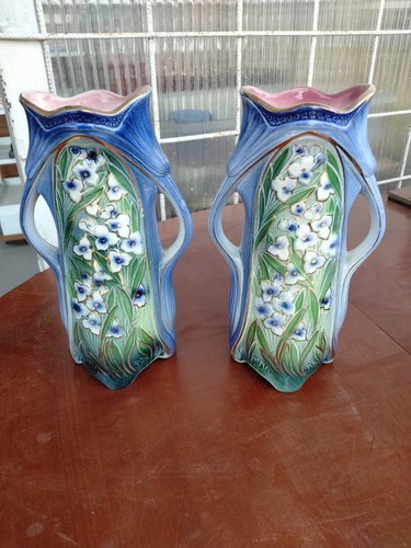Paire vases faïence - paire, de