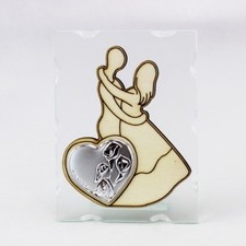 24953 Bomboniere 12pezzi Icona in Vetro Coppia Sposi Calle con Fedi