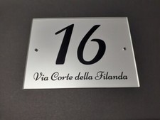  NUMERO CIVICO IN PLEXIGLASS  RETRO INCISO 150X110X3mm ARGENTO O BIANCO