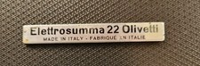 Targhetta originale OLIVETTI Elettrosumma 22