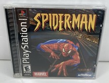 Spider-Man (SONY PlayStation 1, 2000) PS1 ETICHETTA NERA COMPLETO IMMACOLATO NUOVO COME NUOVO